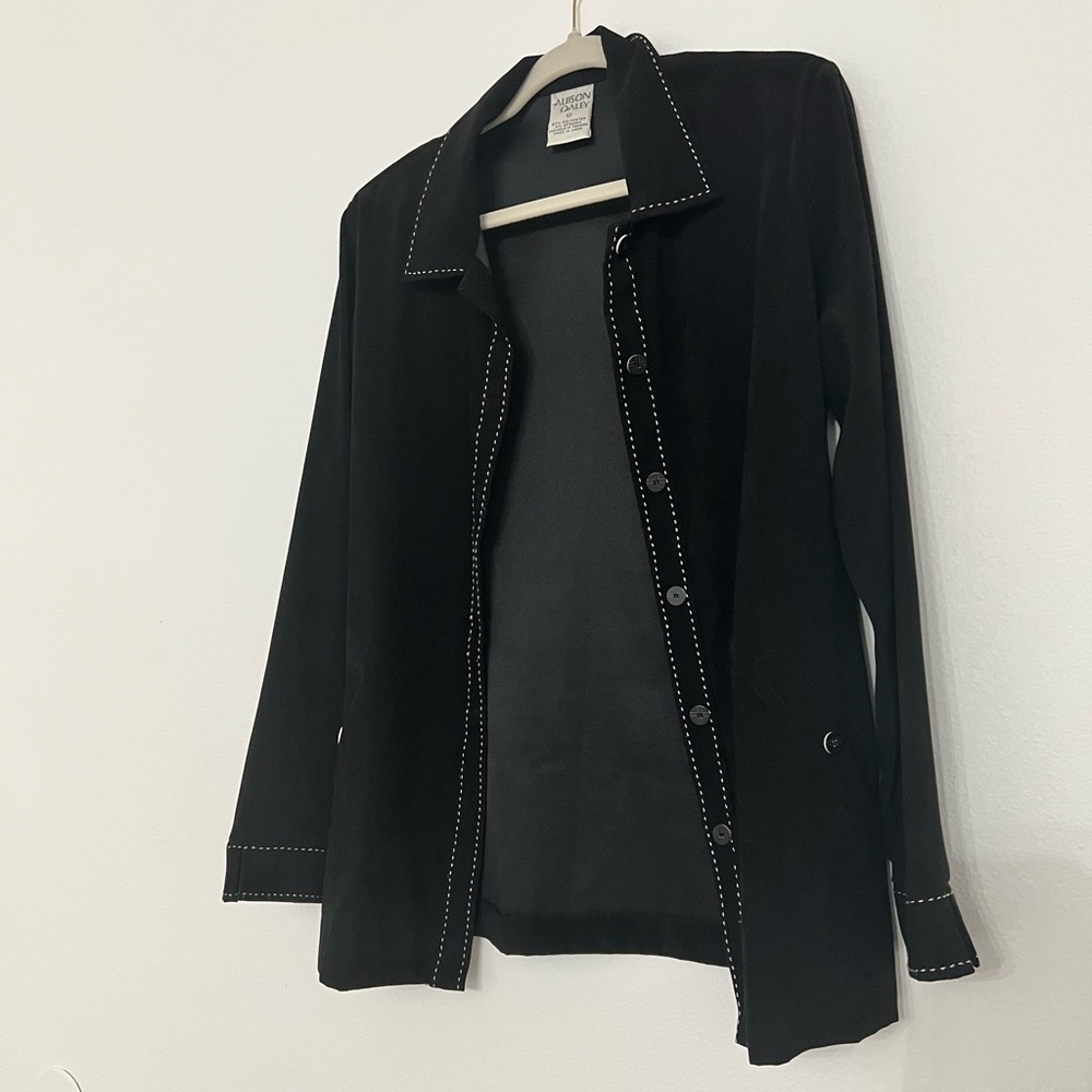 Bundle Set Vintage Black Fall Jacket Shacket Embr… - image 5